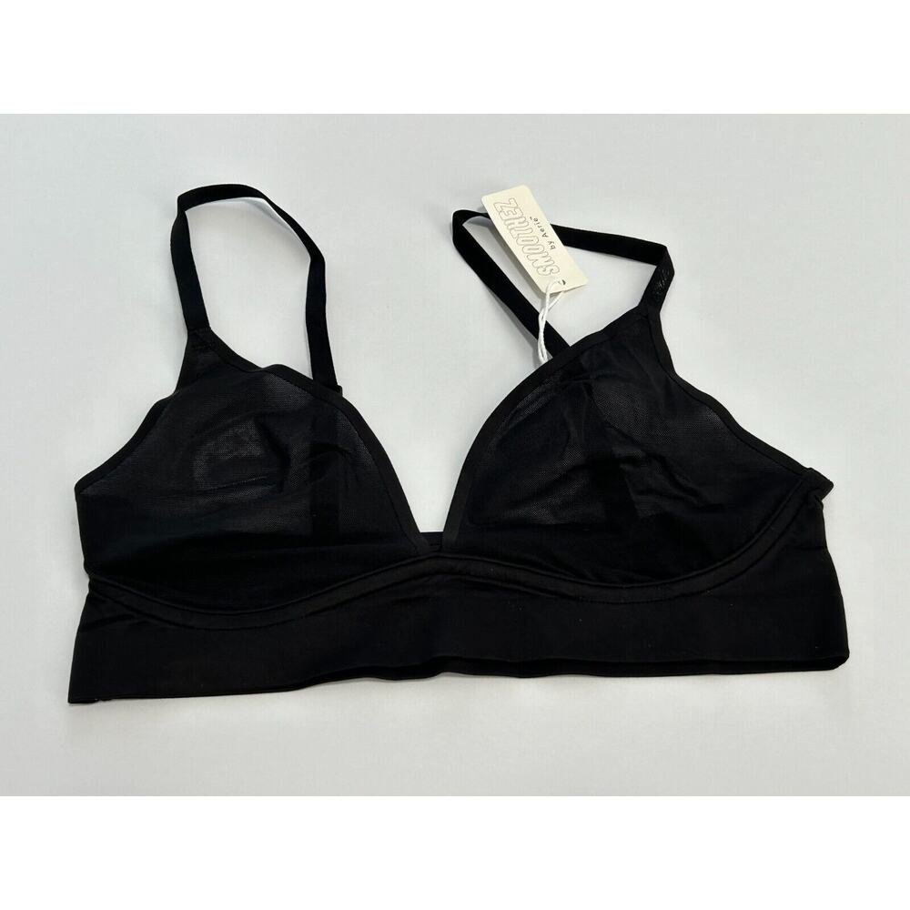 NWT Smoothez By Aerie Women's Black Mesh Adjustable Wireless Bralette Bra Size S